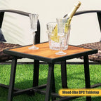 Costway 3 PCS Patio Rattan Furniture Bistro Set C-Spring Chair Padded Seat & Back Pillow Quick Dry