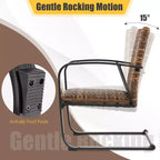 Costway 3 PCS Patio Rattan Furniture Bistro Set C-Spring Chair Padded Seat & Back Pillow Quick Dry
