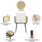 Yaheetech 3-Piece Outdoor Metal Frame Wicker Bistro Set w/ 2 Chairs and Tempered Glass Top Side Table, Tan