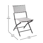 Flash Furniture Rouen Three Piece Folding Bistro Set in PE Rattan with Metal Frames for Indoor and Outdoor Use