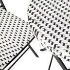 Flash Furniture Rouen Three Piece Folding Bistro Set in PE Rattan with Metal Frames for Indoor and Outdoor Use