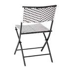 Flash Furniture Rouen Three Piece Folding Bistro Set in PE Rattan with Metal Frames for Indoor and Outdoor Use