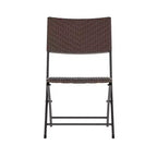 Flash Furniture Rouen Three Piece Folding Bistro Set in PE Rattan with Metal Frames for Indoor and Outdoor Use
