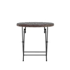 Flash Furniture Rouen Three Piece Folding Bistro Set in PE Rattan with Metal Frames for Indoor and Outdoor Use