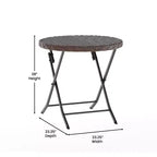 Flash Furniture Rouen Three Piece Folding Bistro Set in PE Rattan with Metal Frames for Indoor and Outdoor Use