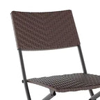 Flash Furniture Rouen Three Piece Folding Bistro Set in PE Rattan with Metal Frames for Indoor and Outdoor Use