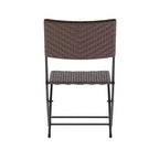 Flash Furniture Rouen Three Piece Folding Bistro Set in PE Rattan with Metal Frames for Indoor and Outdoor Use