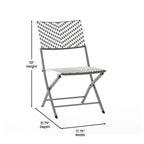 Flash Furniture Rouen Three Piece Folding Bistro Set in PE Rattan with Metal Frames for Indoor and Outdoor Use