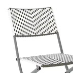 Flash Furniture Rouen Three Piece Folding Bistro Set in PE Rattan with Metal Frames for Indoor and Outdoor Use