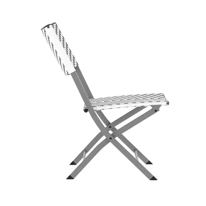 Flash Furniture Rouen Three Piece Folding Bistro Set in PE Rattan with Metal Frames for Indoor and Outdoor Use