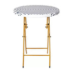 Flash Furniture Rouen Three Piece Folding Bistro Set in PE Rattan with Metal Frames for Indoor and Outdoor Use