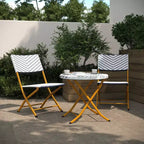 Flash Furniture Rouen Three Piece Folding Bistro Set in PE Rattan with Metal Frames for Indoor and Outdoor Use