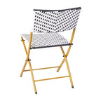 Flash Furniture Rouen Three Piece Folding Bistro Set in PE Rattan with Metal Frames for Indoor and Outdoor Use