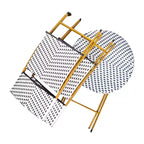 Emma & Oliver Ciel Three Piece Folding Bistro Set in PE Rattan with Metal Frames for Indoor and Outdoor Use