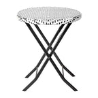 Emma & Oliver Ciel Three Piece Folding Bistro Set in PE Rattan with Metal Frames for Indoor and Outdoor Use