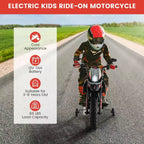 Costway 12V Licensed Aprilia Kids Ride On Motorcycle Electric Dirt Bike with Light & Music