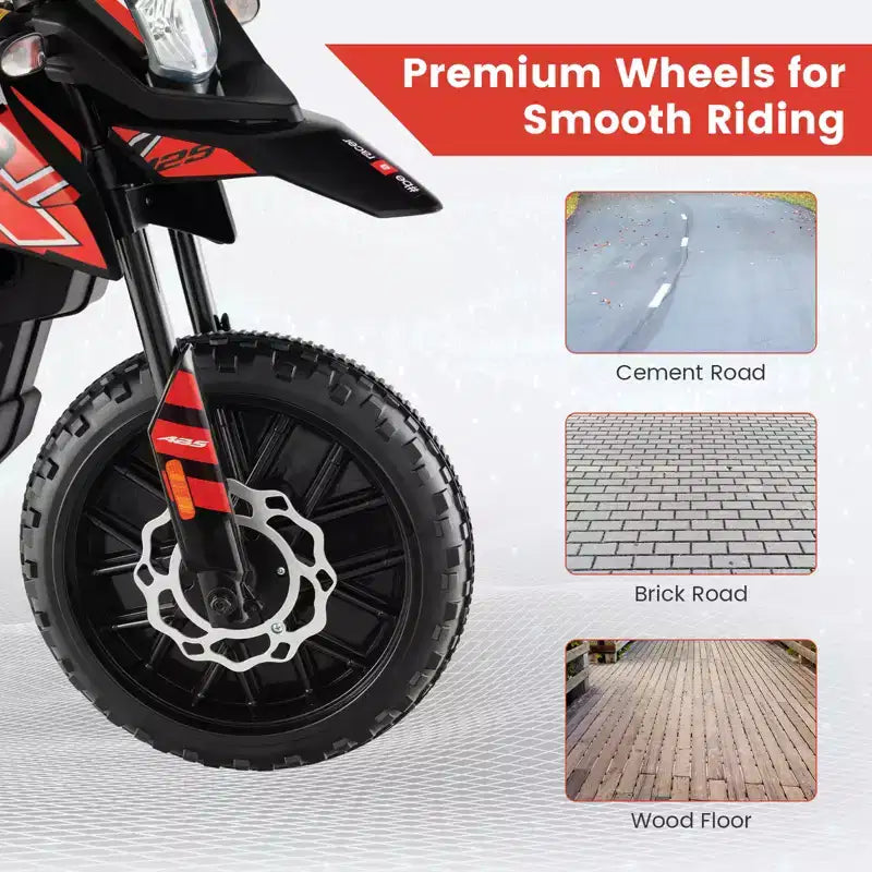 Costway 12V Licensed Aprilia Kids Ride On Motorcycle Electric Dirt Bike with Light & Music