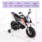 Costway 12V Licensed Aprilia Kids Ride On Motorcycle Electric Dirt Bike with Light & Music