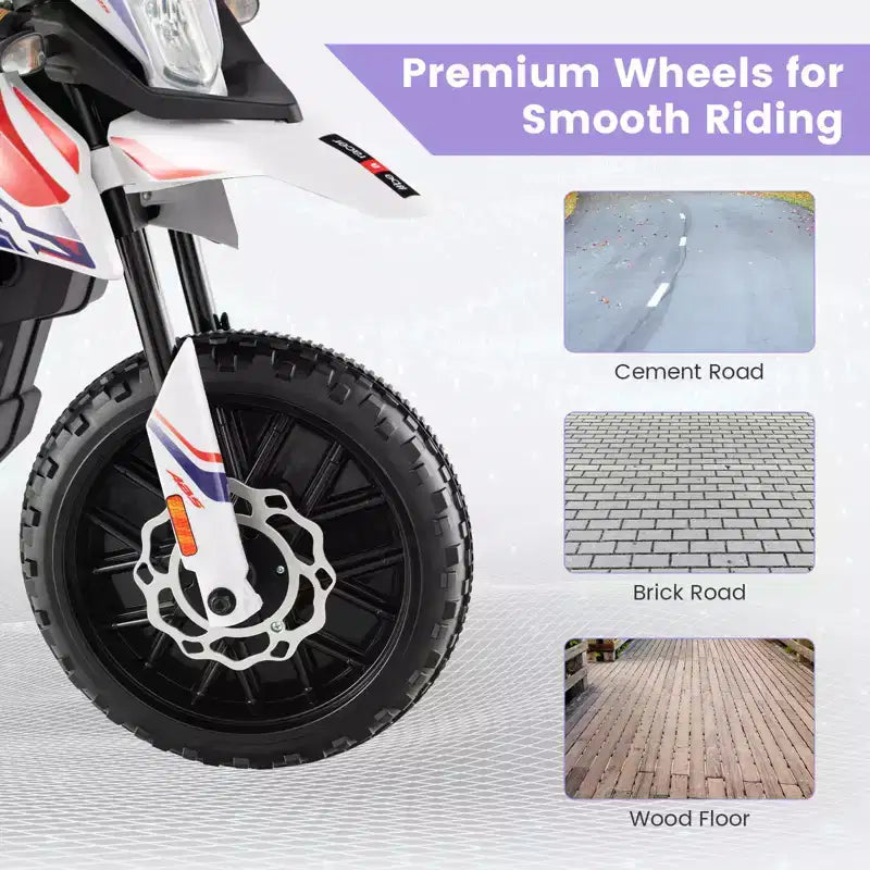 Costway 12V Licensed Aprilia Kids Ride On Motorcycle Electric Dirt Bike with Light & Music