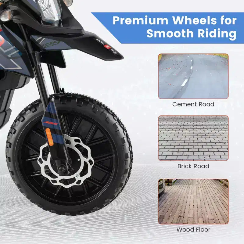 Costway 12V Licensed Aprilia Kids Ride On Motorcycle Electric Dirt Bike with Light & Music
