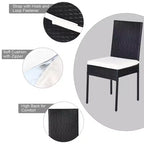 Costway 10PCS Patio Rattan Dining Set Cushioned Chair Table with Glass Top Garden Furniture