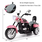 Costway 3 Wheel Kids Ride On Motorcycle 6V Battery Powered Electric Toy Blue/Pink/White/Red