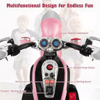 Costway 3 Wheel Kids Ride On Motorcycle 6V Battery Powered Electric Toy Blue/Pink/White/Red