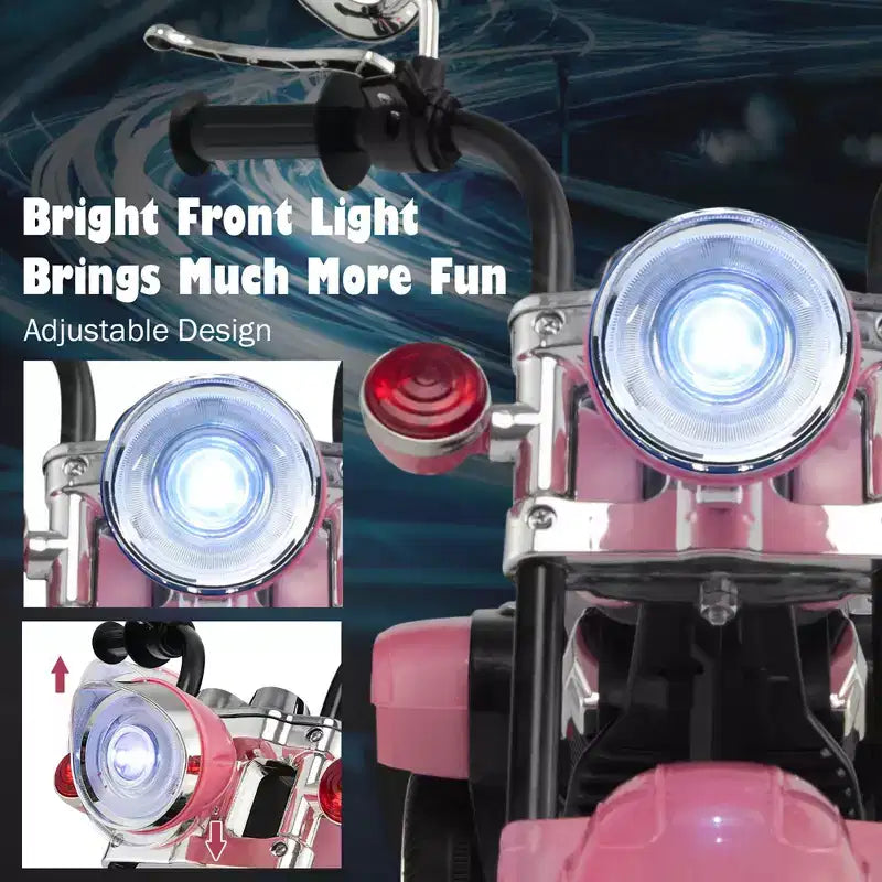 Costway 3 Wheel Kids Ride On Motorcycle 6V Battery Powered Electric Toy Blue/Pink/White/Red