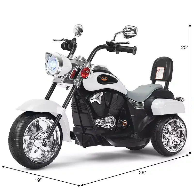 Costway 3 Wheel Kids Ride On Motorcycle 6V Battery Powered Electric Toy Blue/Pink/White/Red