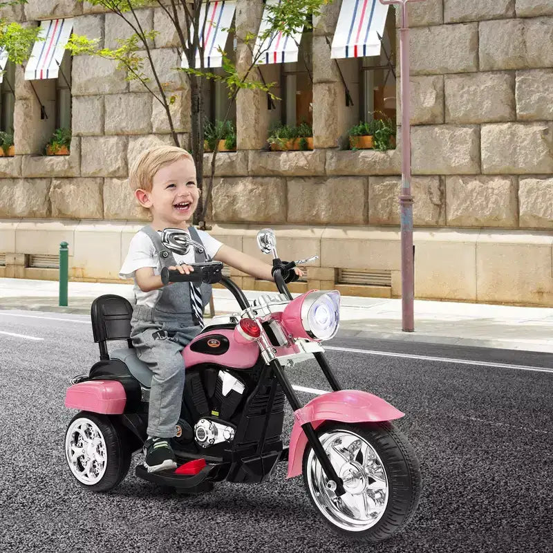 Costway 3 Wheel Kids Ride On Motorcycle 6V Battery Powered Electric Toy Blue/Pink/White/Red