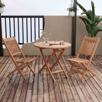 Costway 3pcs Patio Outdoor Indonesia Teak Wood Bistro Dining Set Folding Chair & Table Slatted