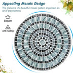 Costway 3pcs Patio Bistro Set Mosaic Pattern Heavy-Duty Metal Dining Folding Outdoor