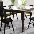 Flash Furniture Henry Solid Wood Dining Table, Commercial Grade Heavy Duty Rectangle Wood Table for 6