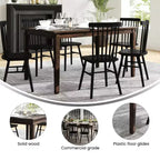 Flash Furniture Henry Solid Wood Dining Table, Commercial Grade Heavy Duty Rectangle Wood Table for 6