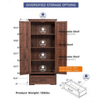 Farmhouse Kitchen Pantry Cabinet, Wood Storage Cabinets