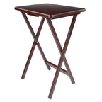 Set of 4 Rich Antique Walnut Folding Single Snack Tables 25.75