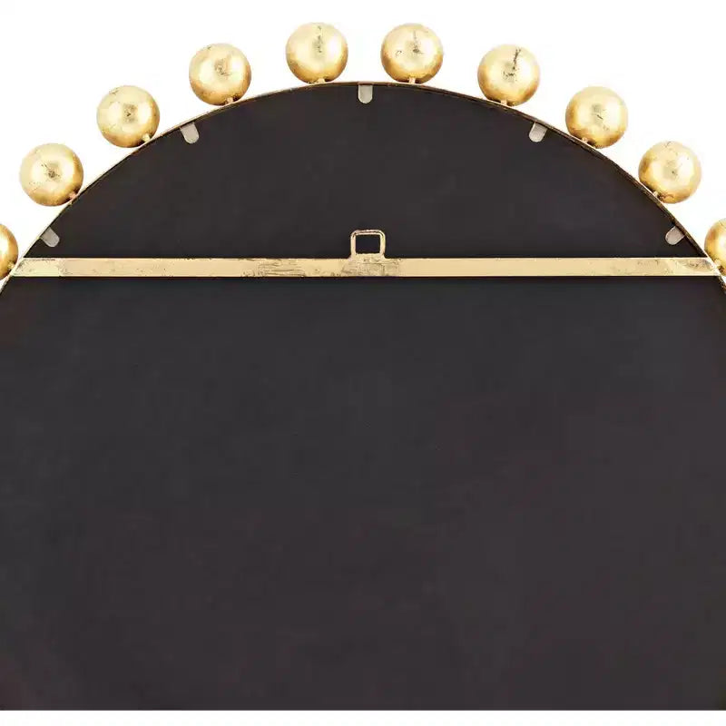 Uttermost Round Vanity Decorative Accent Wall Mirror Modern Sphere Edge Metallic Gold Leaf Frame 33 Wide for Bathroom Bedroom
