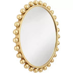 Uttermost Round Vanity Decorative Accent Wall Mirror Modern Sphere Edge Metallic Gold Leaf Frame 33 Wide for Bathroom Bedroom