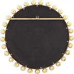 Uttermost Round Vanity Decorative Accent Wall Mirror Modern Sphere Edge Metallic Gold Leaf Frame 33 Wide for Bathroom Bedroom