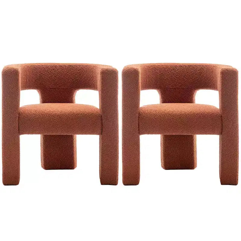 Set of 2 28 Wide Boucle Upholstered Square Armchair - Kinwell