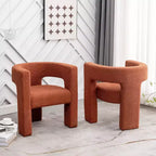 Set of 2 28 Wide Boucle Upholstered Square Armchair - Kinwell