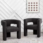 Set of 2 28 Wide Boucle Upholstered Square Armchair - Kinwell