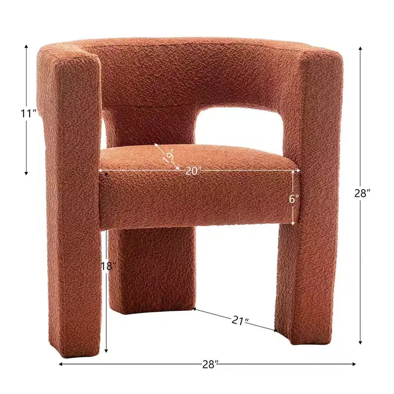 Set of 2 28 Wide Boucle Upholstered Square Armchair - Kinwell