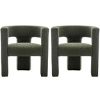 Set of 2 28 Wide Boucle Upholstered Square Armchair - Kinwell