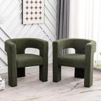 Set of 2 28 Wide Boucle Upholstered Square Armchair - Kinwell