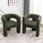 Set of 2 28 Wide Boucle Upholstered Square Armchair - Kinwell