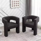 Set of 2 28 Wide Boucle Upholstered Square Armchair - Kinwell
