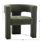 Set of 2 28 Wide Boucle Upholstered Square Armchair - Kinwell