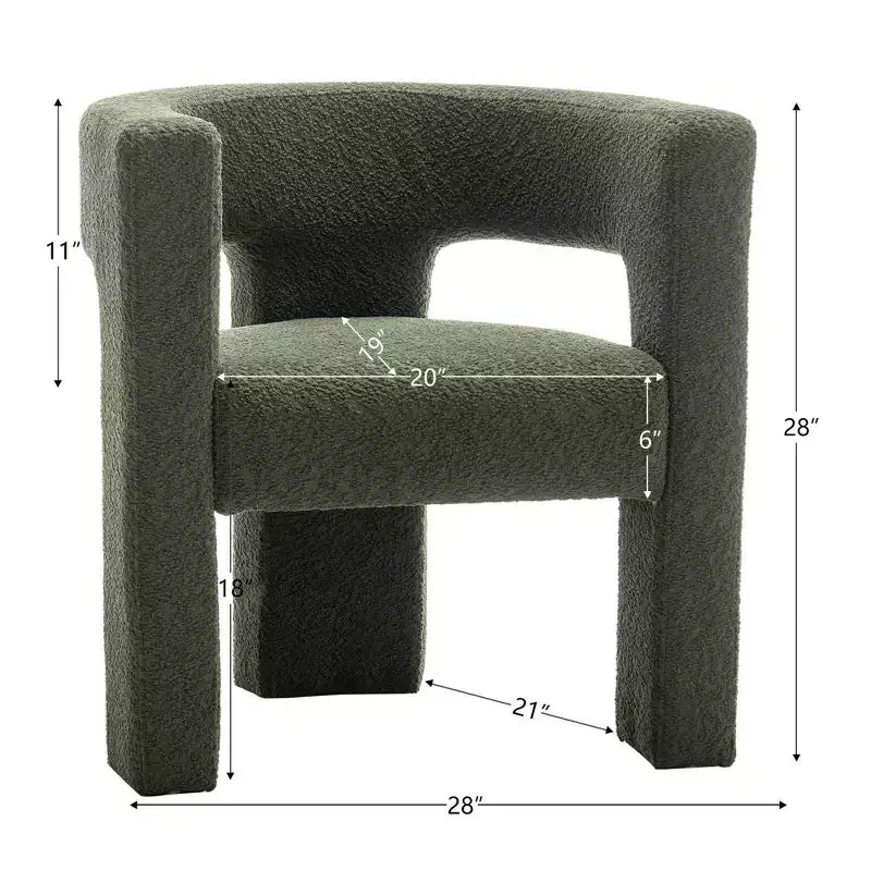 Set of 2 28 Wide Boucle Upholstered Square Armchair - Kinwell