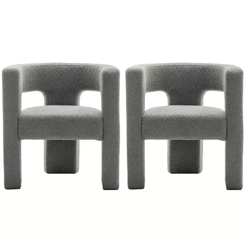 Set of 2 28 Wide Boucle Upholstered Square Armchair - Kinwell